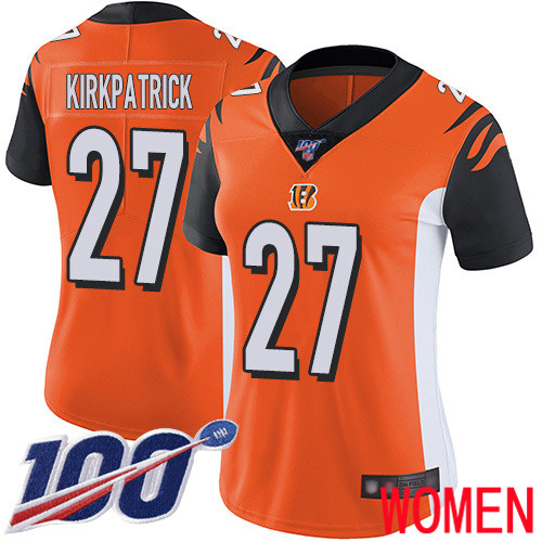 Cincinnati Bengals Limited Orange Women Dre Kirkpatrick Alternate Jersey NFL Footballl #27 100th Season Vapor Untouchable
